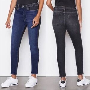 Frame Le One Skinny Fit Teller 2-Tone Blue & Black Denim Jeans